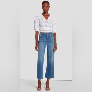 7 for all mankind, wide leg, raw edge, cropped Alexa size 30